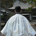 男羽織 袴　KAZUKI Ⅲ（white crane）